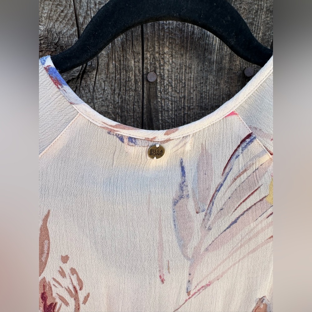 Billabong Until Tomorrow Floral Dress White & Pink Short Mini Casual Dress - Picture 13 of 16